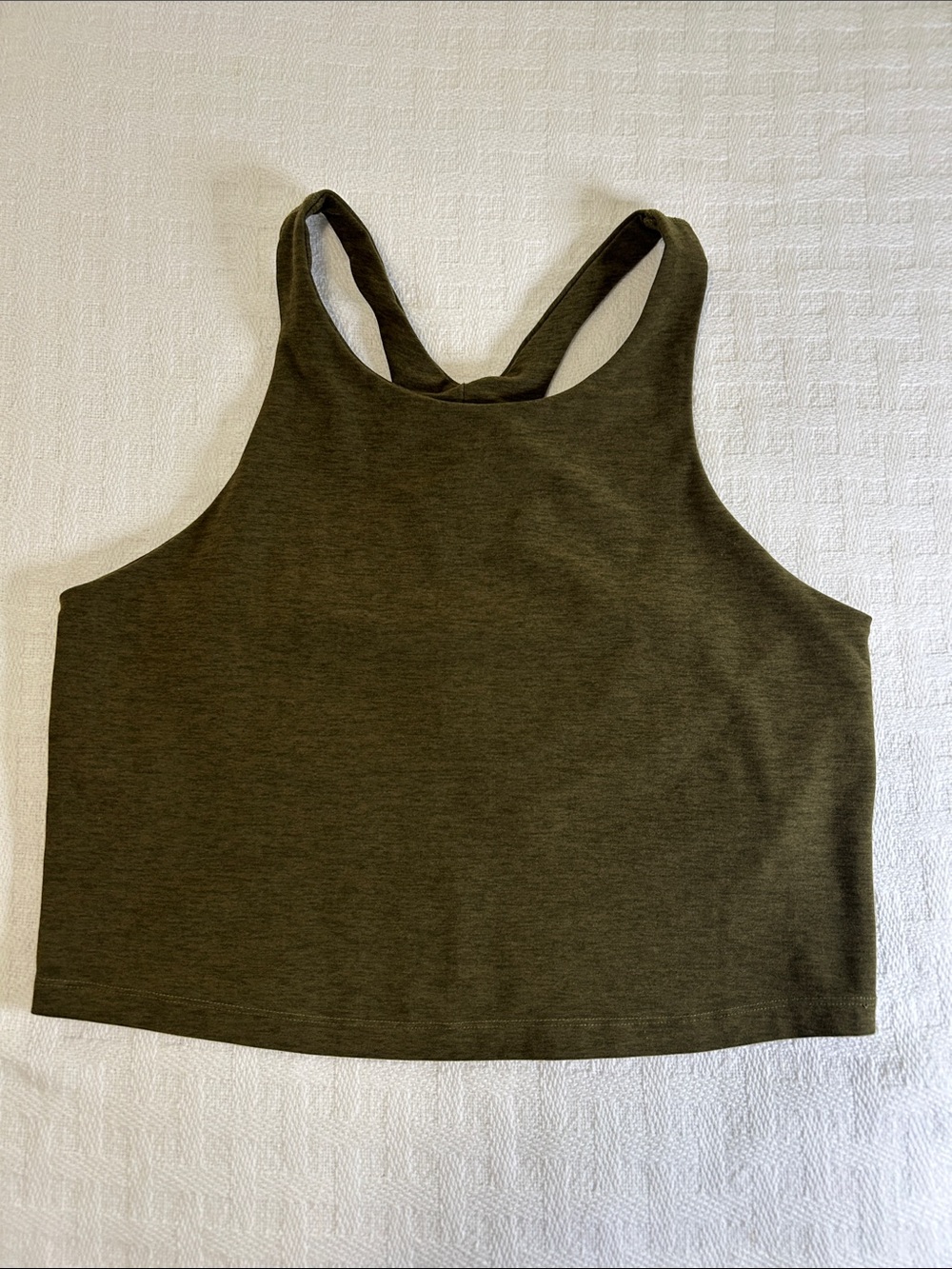 Beyond Yoga Olive Green Space dye Crop Tank with built in bra
